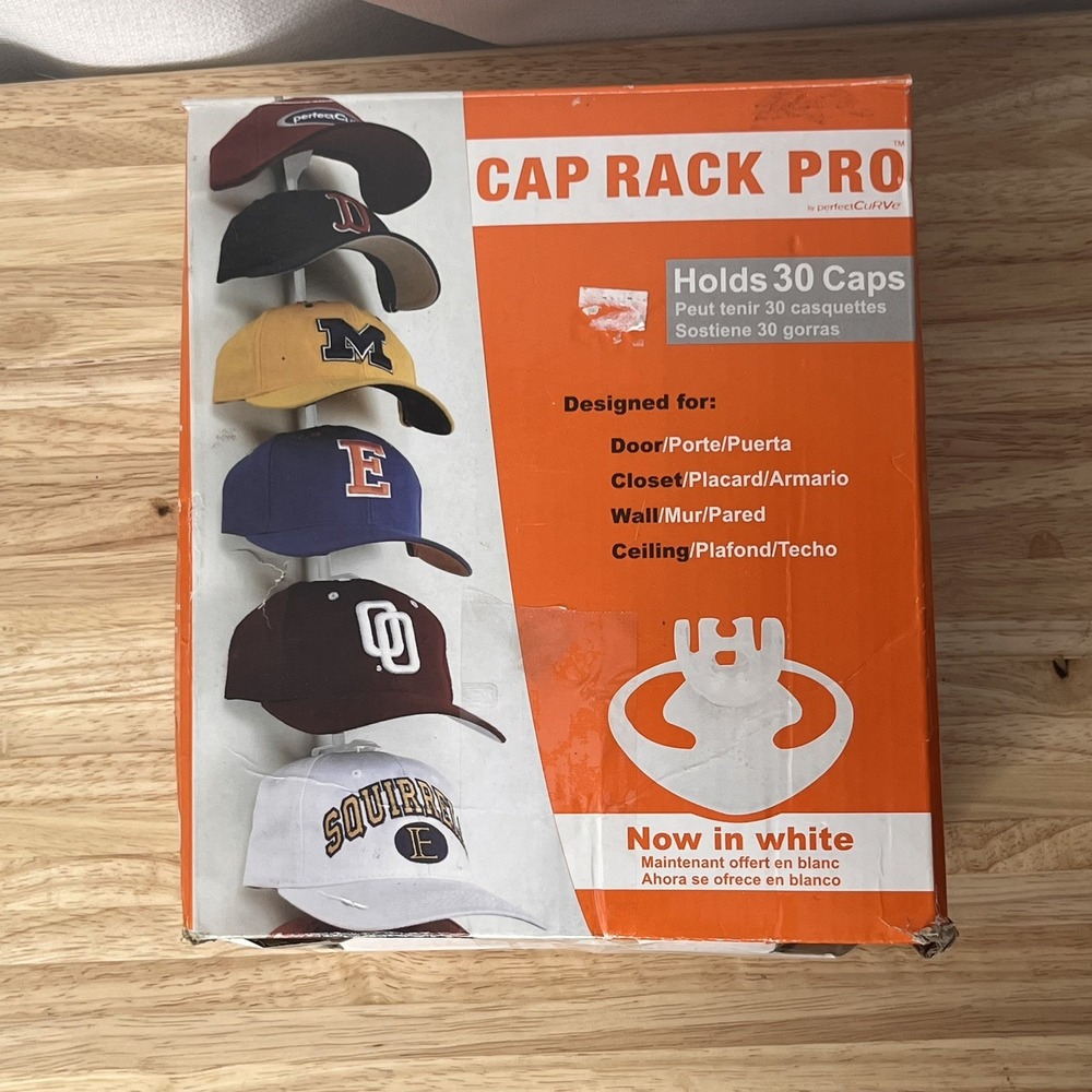 Perfect Curve Cap Rack - holds 30 caps - white